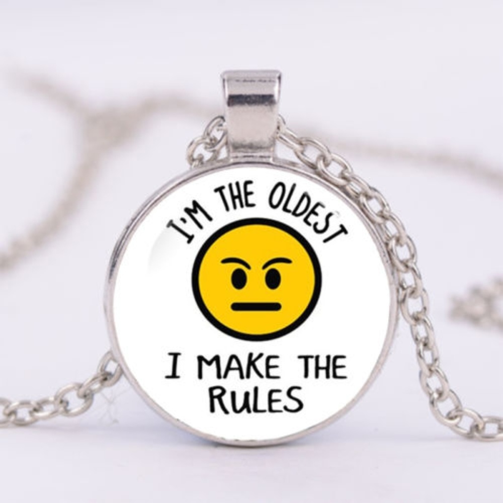 Emoji Necklace I'm The Oldest I make the Rules